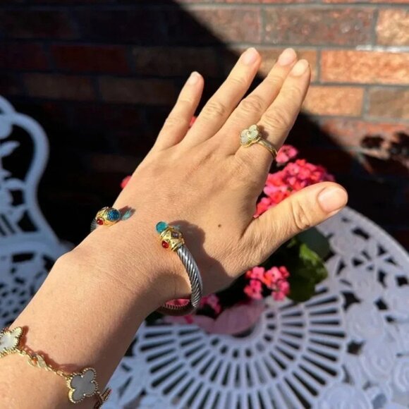 Anthropologie Barocco Stainless Steel Waterproof Cuff Bangle Bracelet - Picture 7 of 12